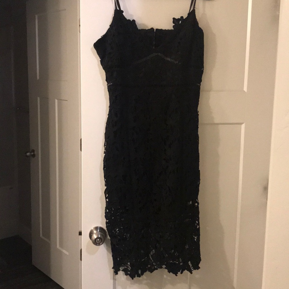 Black midi appliqué Dress. Worn once